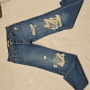 Signature by Levi Strauss Ripped Blue Jeans: Stlye "Wedgie Straight".